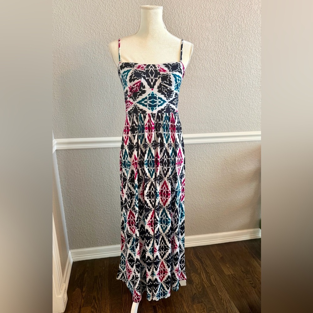 Ann Taylor Boho Maxi Dress Size 6P Beachy Spaghetti Strap Multicolor NWT Flowy
